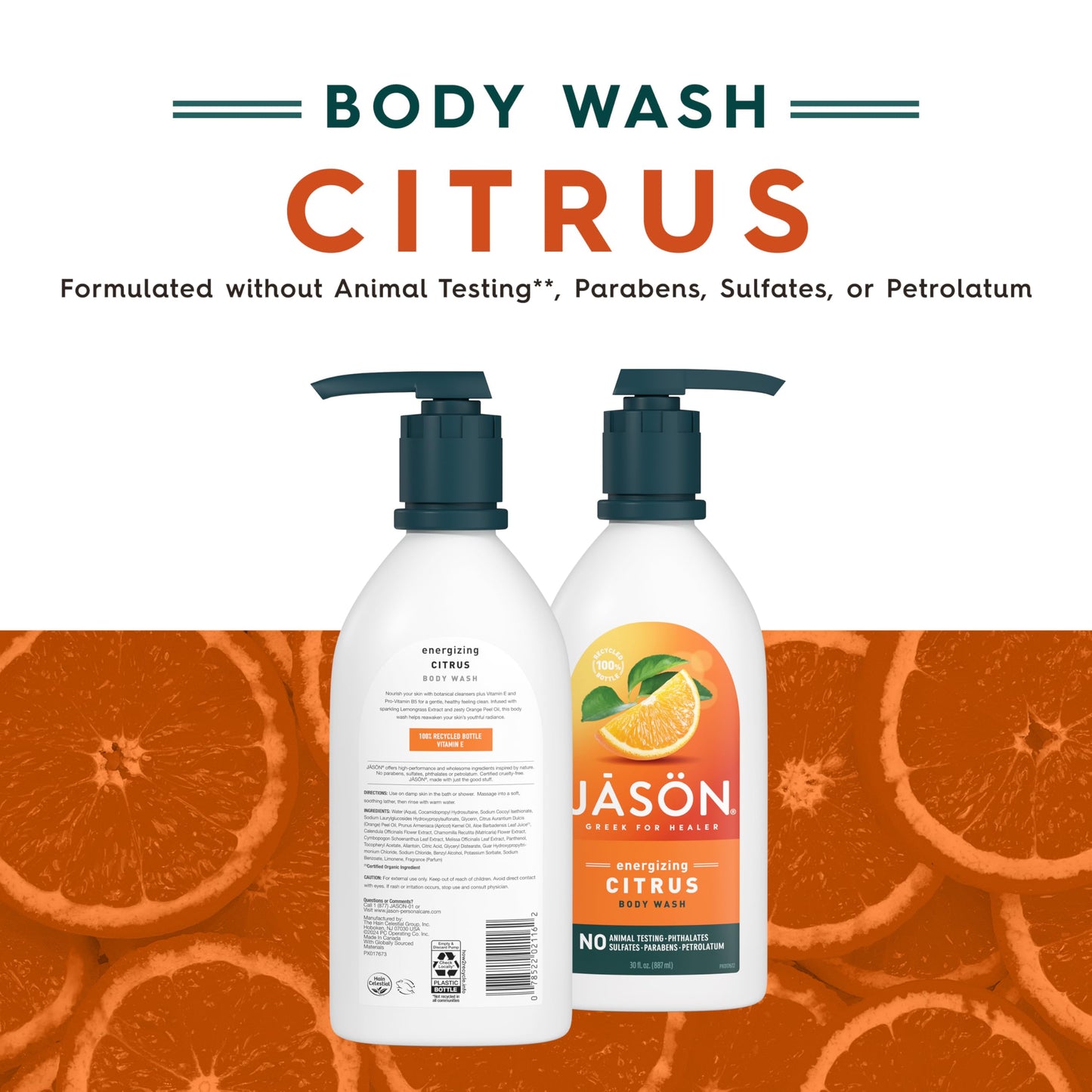 JASON Citrus Energizing Body Wash, For a Gentle Feeling Clean, 30 Fluid Ounces Beauty & Personal Care JASON