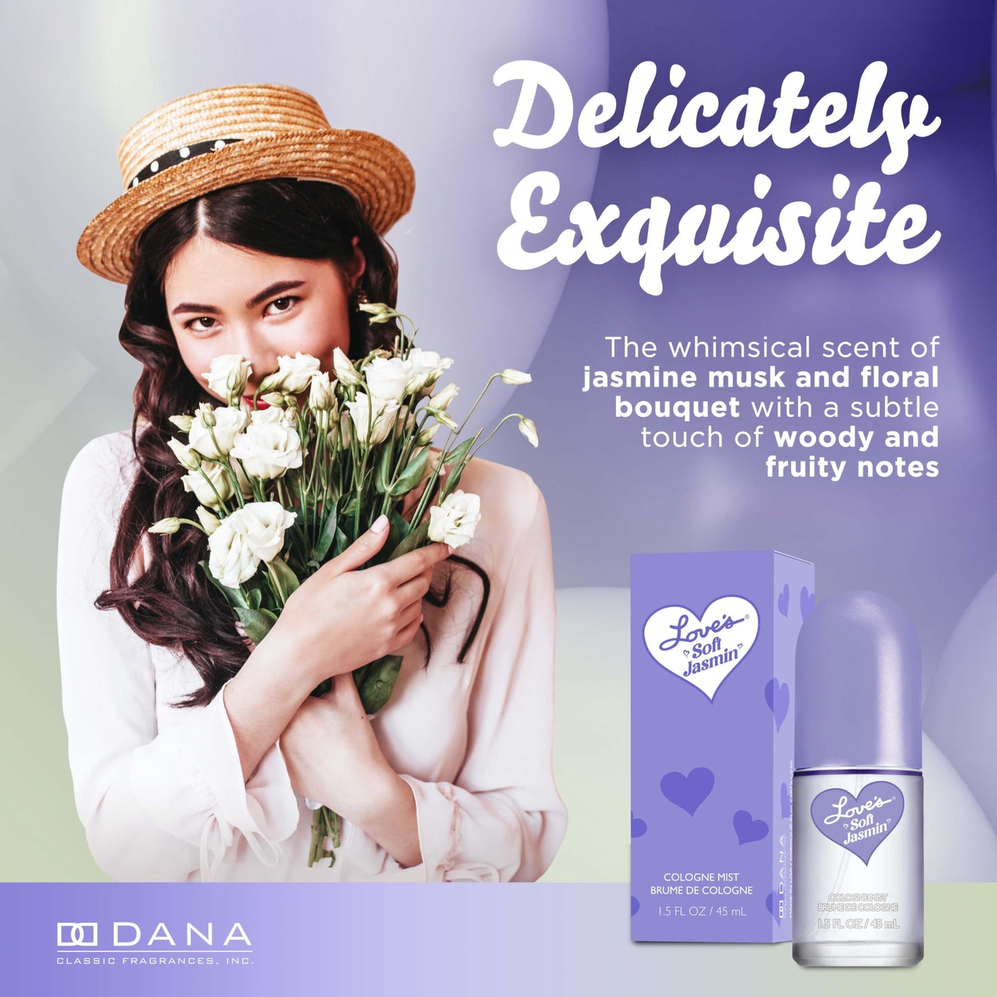 Dana Love's Soft Jasmin Cologne Mist - Romantic Jasmine Perfume Body Spray for Women with Soft, Floral & Musky Scent (1.5oz) Beauty & Personal Care Dana