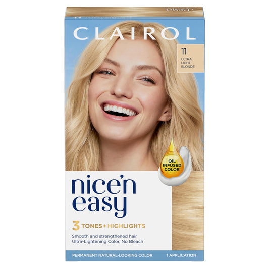 Clairol Nice'n Easy Permanent Hair Dye, 11 Ultra Light Blonde Hair Color, Pack of 1 Beauty & Personal Care Clairol