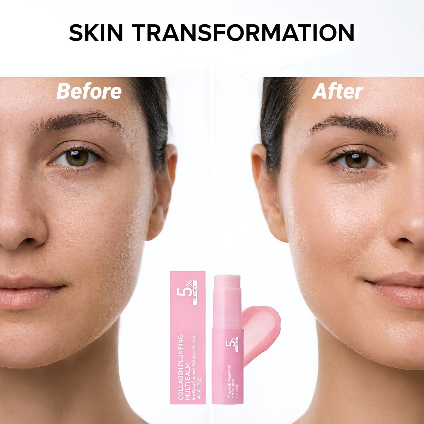 PDRN Pink Collagen Volume Multi Balm Stick, Korean Skin Care Multi-Use Anti-Aging Firming Stick, Anti-wrinkle, Deeply Nourishes for Smooth, Beauty and Personal Care gawysbm