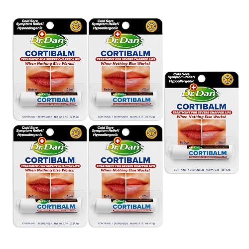 Dr. Dan's Cortibalm-5 pack- for Dry Cracked Lips Healing Lip Balm for Severely Chapped Lips - Designed for Men, Women and Children Beauty & Personal Care Dr. Dan's