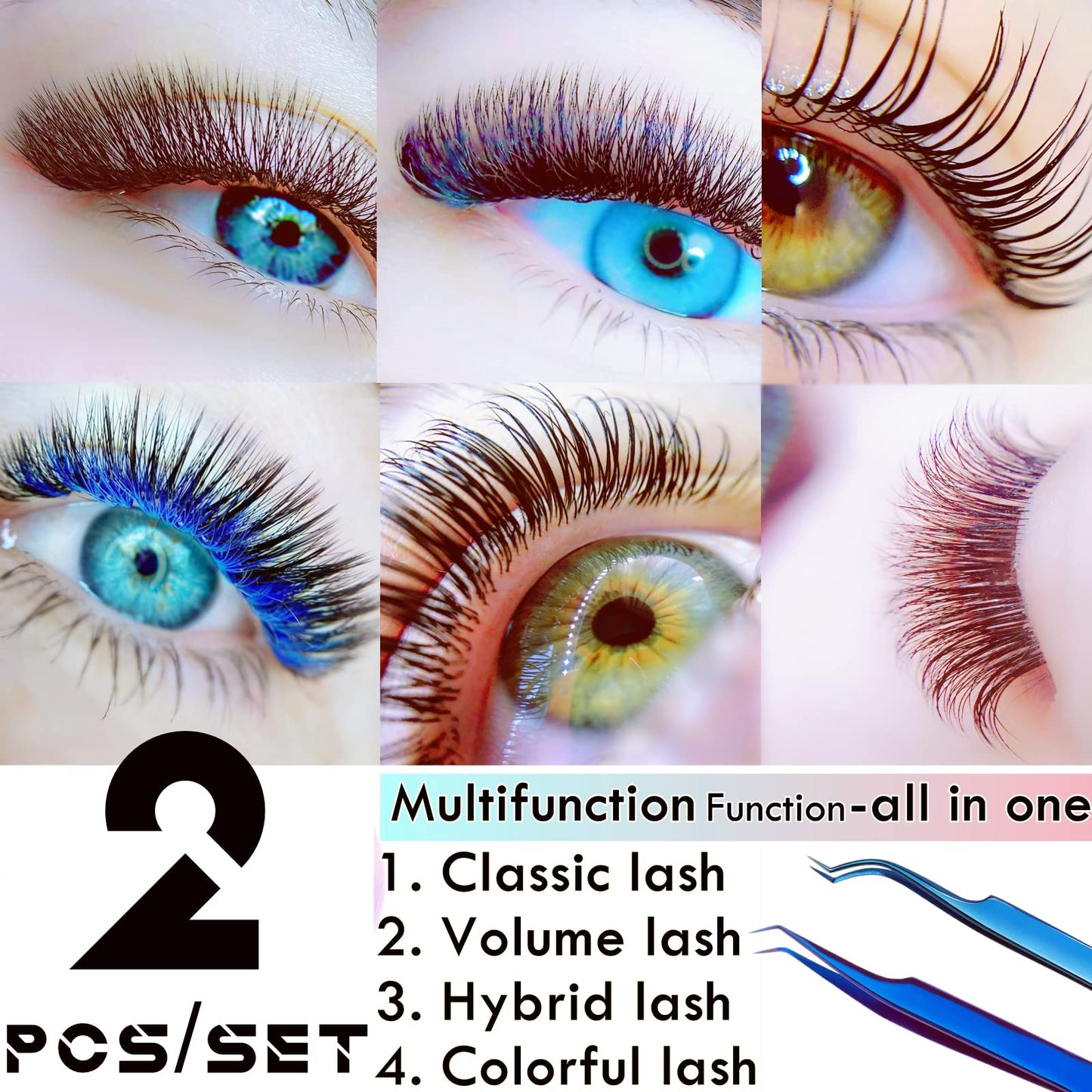 Volume Tweezers Eyelash Extensions Neat Volume Lash Tweezers 2 Pcs L & C Shape High Precesion Eyelash Tweezer For 0.03~0.25mm Lashes Mega Volume Beauty and Personal Care Libeauty