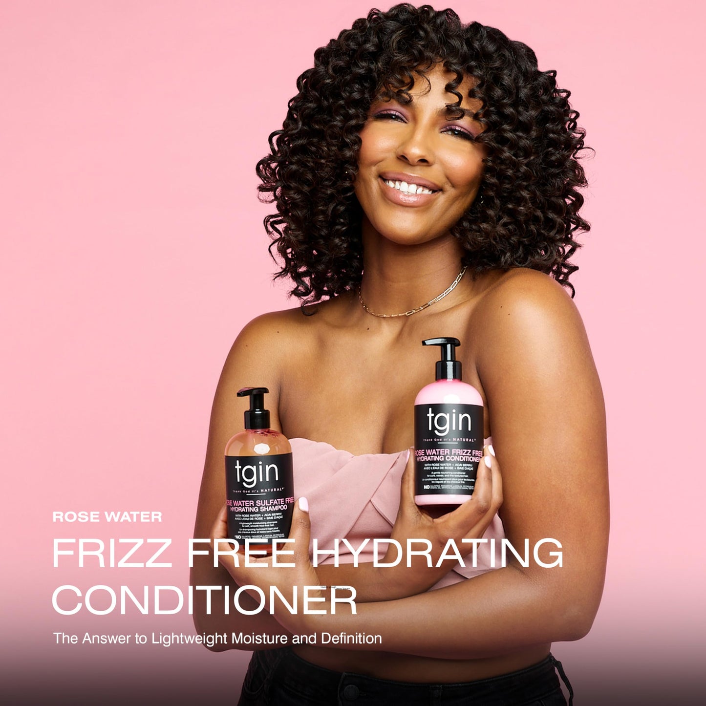 tgin Rose Water Frizz-Free Hydrating Hair Conditioner - Lightweight Moisture & Shine for Curly Hairs - Conditioner for Women Detangles & Controls Beauty & Personal Care Thank God It's Natural