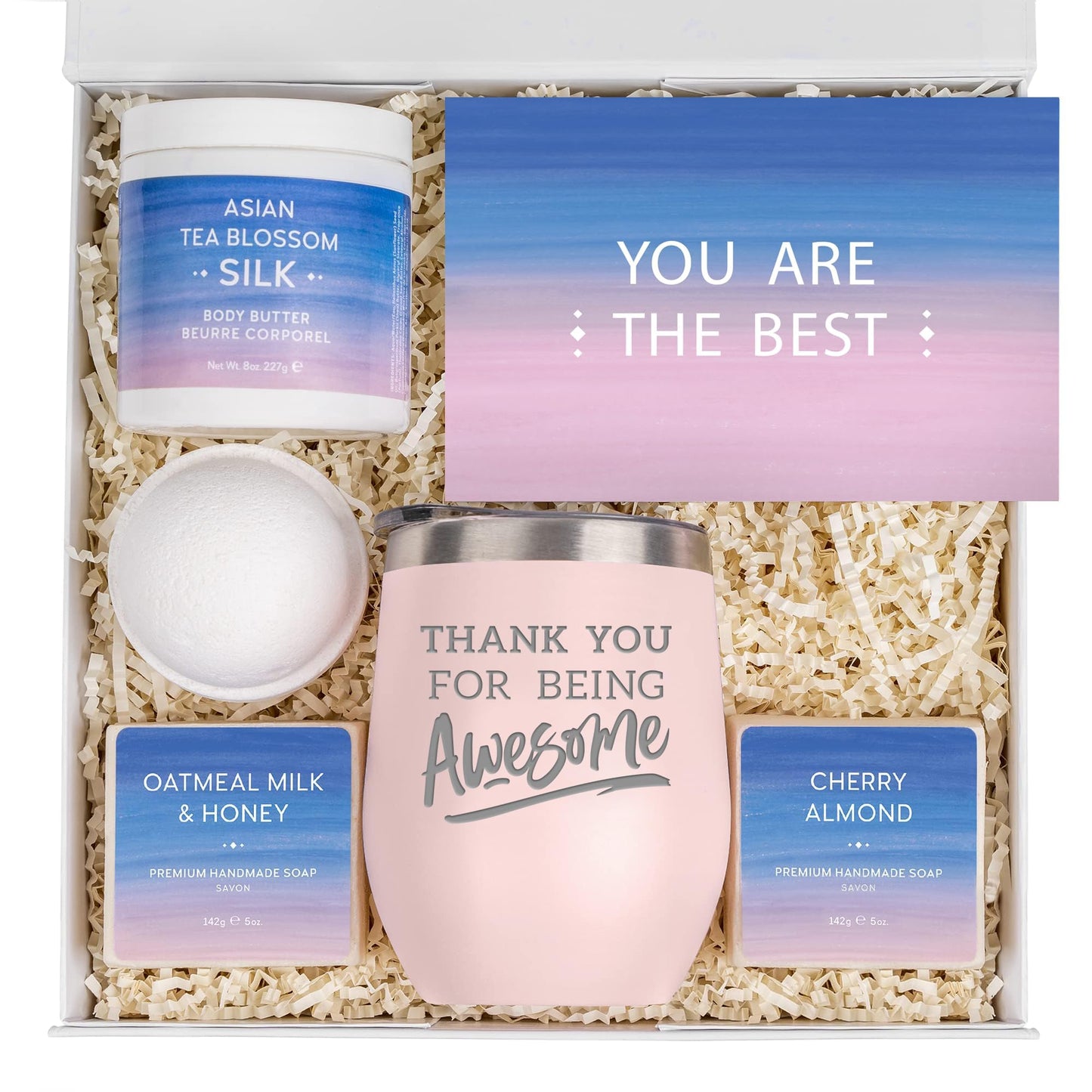 Sodilly Thank You Spa Gift Box – Relaxing Bath Set with Blush Tumbler | Appreciation Gifts for Women, Teacher, Nurse, Boss, Coworker & Friends Beauty & Personal Care Sodilly