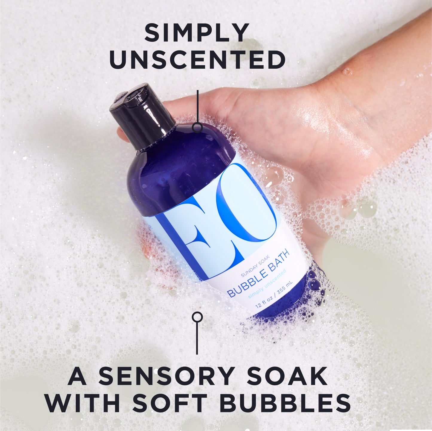 EO Bubble Bath, 12 Ounce (Pack of 1), Unscented, made for Men and Women Beauty and Personal Care EO