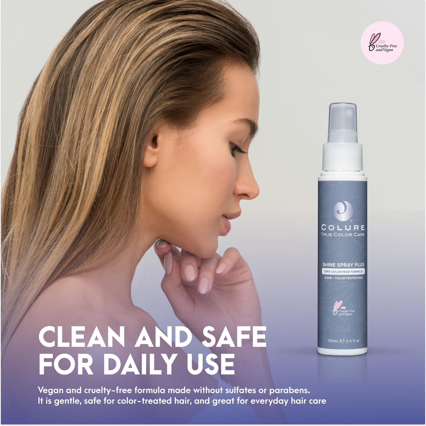 COLURE Shine Spray Plus 3.4 oz - Glossy High Shine Finishing Spray with Heat Protection and Anti Frizz Humidity Shield Beauty & Personal Care COLURE
