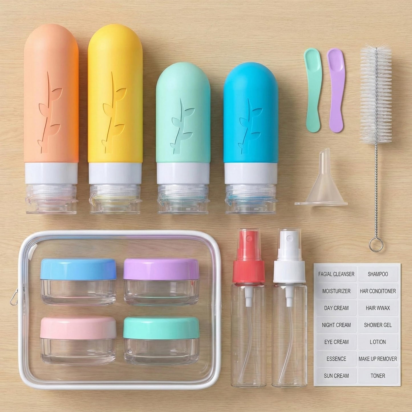 DEPOZA 16 Pack Travel Bottles Set - TSA Approved Leak Proof Silicone Squeezable Containers for Toiletries, Conditioner, Shampoo, Lotion & Body Wash Beauty & Personal Care DEPOZA