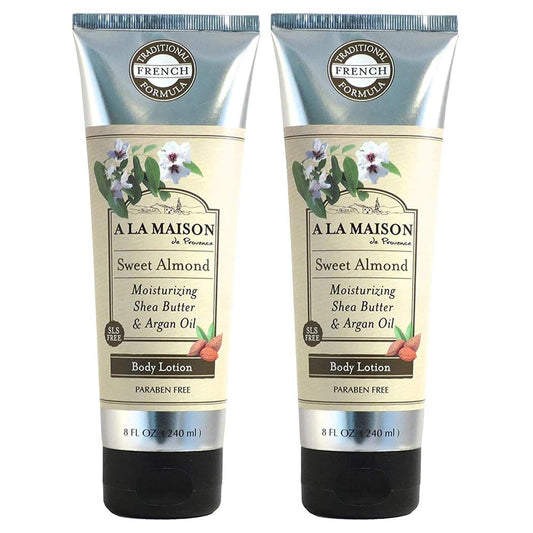 A LA MAISON Moisturizing Lotion, Sweet Almond - Nourishing French Formula for Dry Skin - Argan Oil, Pure Shea Butter, Essential Oils, Plant Based Beauty & Personal Care A LA MAISON