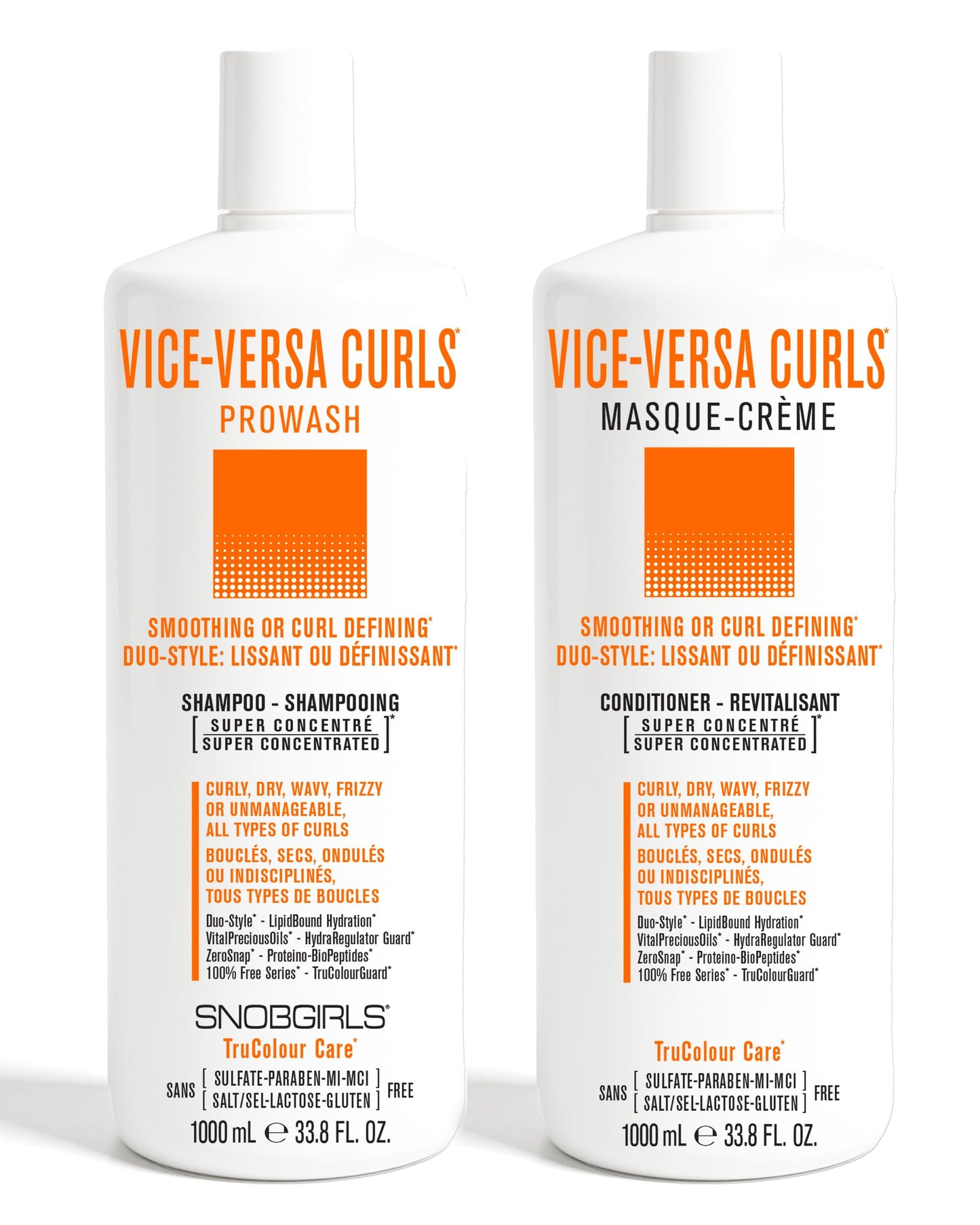 SNOBGIRLS VICE-VERSA CURLS Vegan Curl Enhancing Shampoo and Culy Hair Conditioner for Curly Hair Set for Dry, Wavy, Frizzy Hair, All Types of Curls. Beauty & Personal Care SNOB GIRLS
