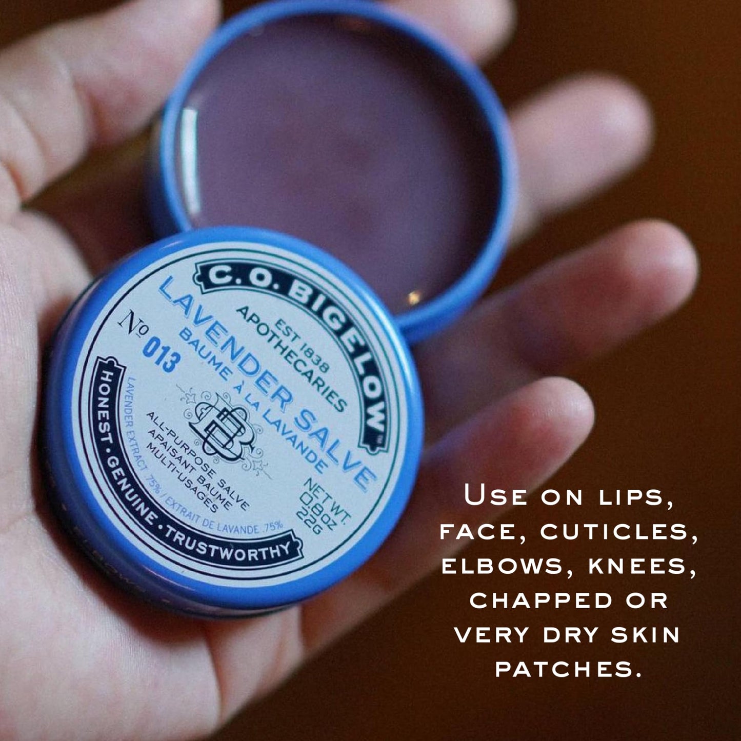 C.O. Bigelow Lavender Salve Tins, Pack of 3 Lip Balm Tins, All Purpose Salve for Lips, Cuticles, Hands & Dry Skin, Lip Balm Set, 0.8 oz Beauty and Personal Care C. O. Bigelow