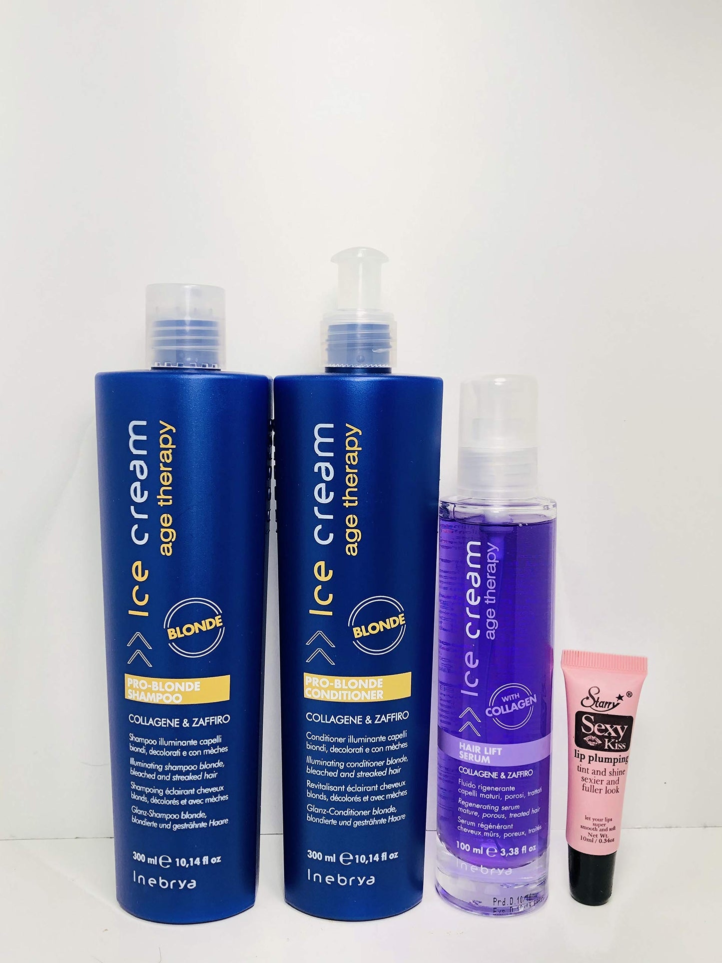 Inebrya ice Cream Age Therapy Pro-Blonde Kit ((Hair Lift Shampoo 10.14oz, Conditioner 10.14oz & Hair Lift Serum 3.38oz), 300ml 100ml Beauty & Personal Care Inebrya
