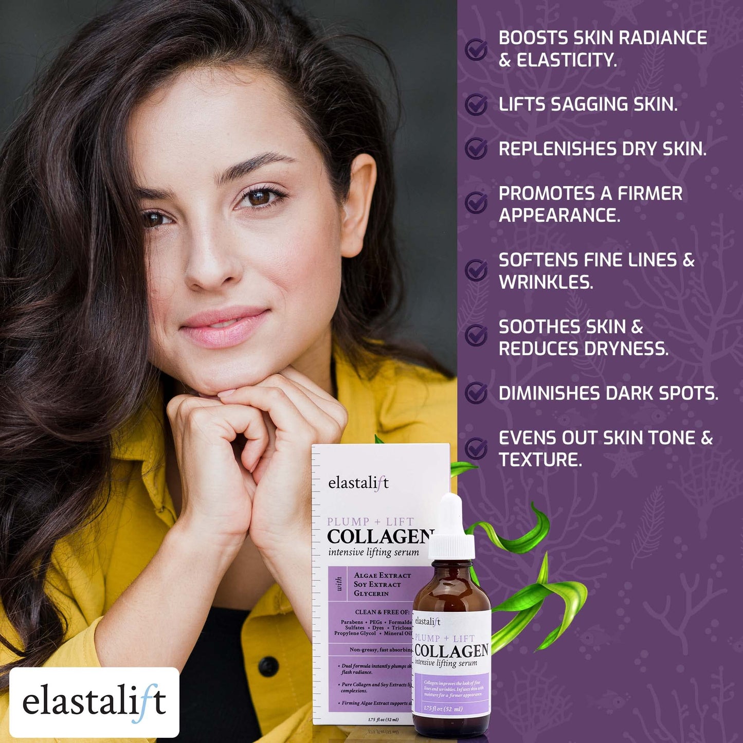 Elastalift Collagen Facial Serum Lifting, Plumping, Firming Collagen Serum For Face Improves Elasticity, Evens Skin Tone, Plumps, & Lifts Sagging Beauty & Personal Care Elastalift