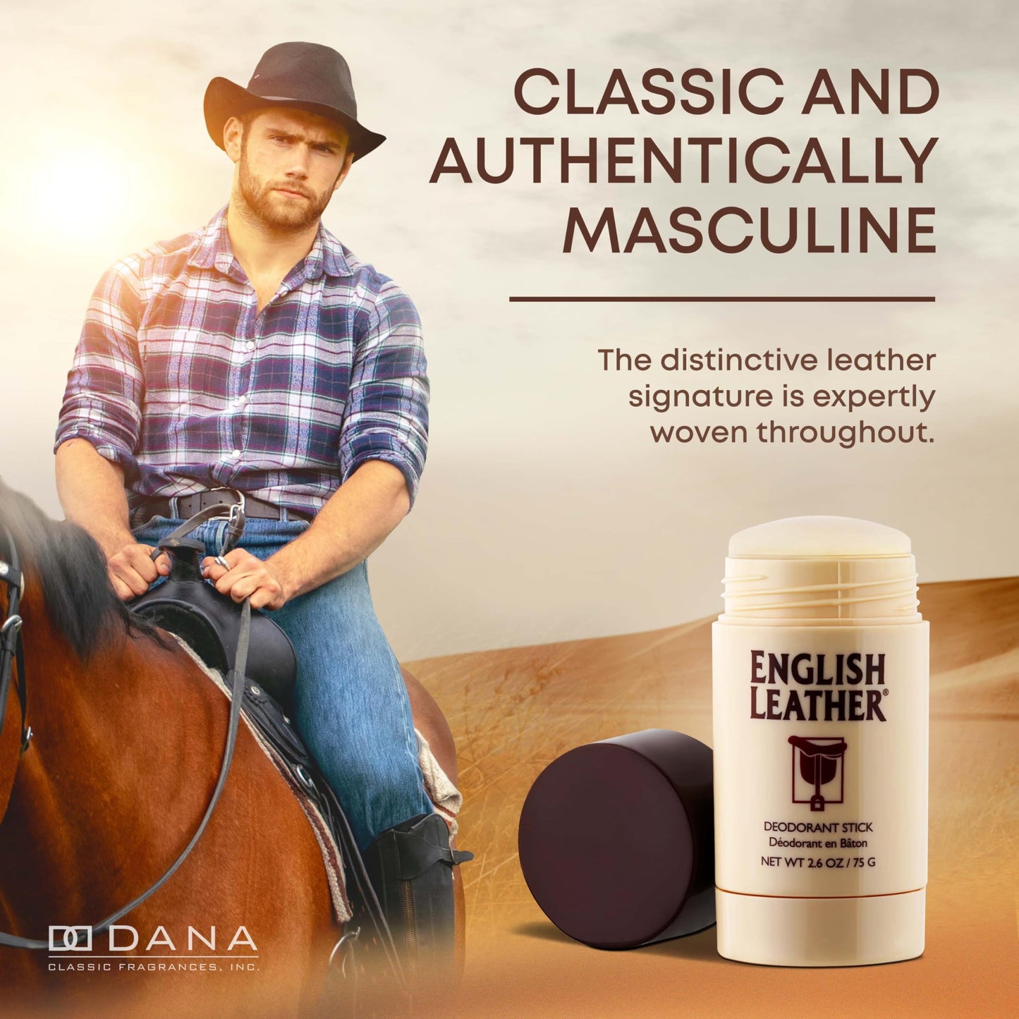 English Leather Deodorant for Men - Classic & Masculine with Long Lasting Citrus, Aromatic & Woody Scent (2.6 Oz / 75 g) Beauty and Personal Care Dana