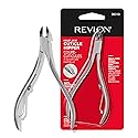 Revlon Half Jaw Cuticle Nipper, Manicure Tool for Nail Care, Hangnail Clipper, For More Precise Trims, Non-Slip Grip, Stainless Steel, 1 Count Beauty & Personal Care REVLON