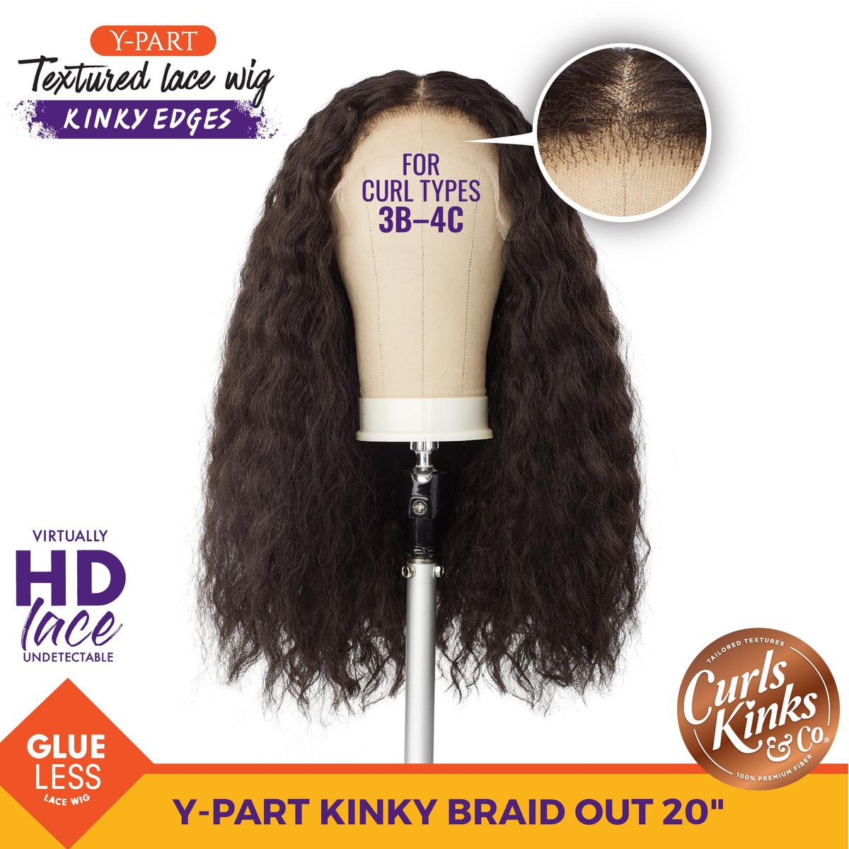 Sensationnel CKCO Kinkyedges Wig-Kinky Braid Out 20 Inch, F1B/350