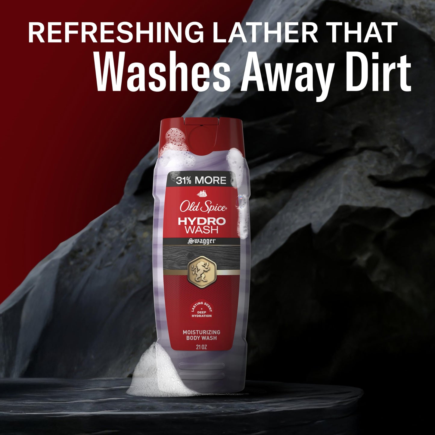 Old Spice Moisturizing Body Wash for Men, Hydro Wash, 2-in-1 Long Lasting Scent & Deep Hydration, 24/7 Shower Fresh, Swagger Scent, 21 oz (Pack of 2) Beauty & Personal Care Old Spice