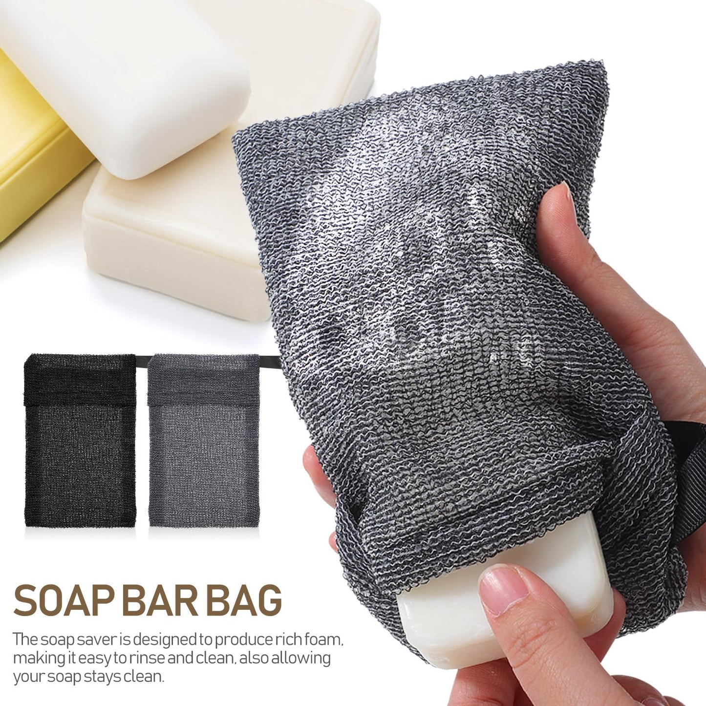 Didiseaon 4Pcs Soap Pocket Exfoliating Soap Saver Pouch Foaming for Bath Shower Exfoliating Body Scrubber Sponge Beauty and Personal Care Didiseaon