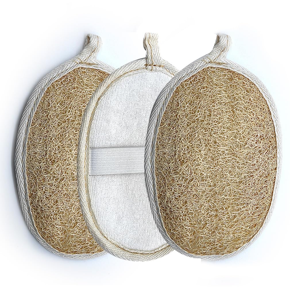 Zooshine 3Pcs 5.8" 100% Natural Loofah Sponge Body Scrubber,Dish Cleanner Beauty and Personal Care Zooshine