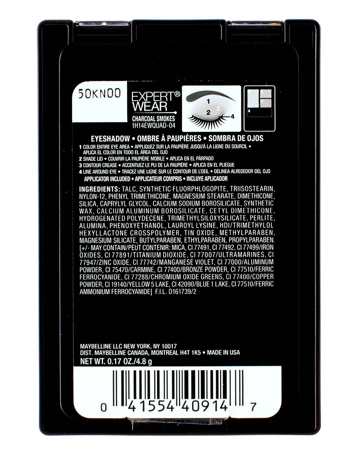 Maybelline Expert Wear Eyeshadow Quads, Charcoal Smokes, 0.17 oz. Beauty & Personal Care MAYBELLINE