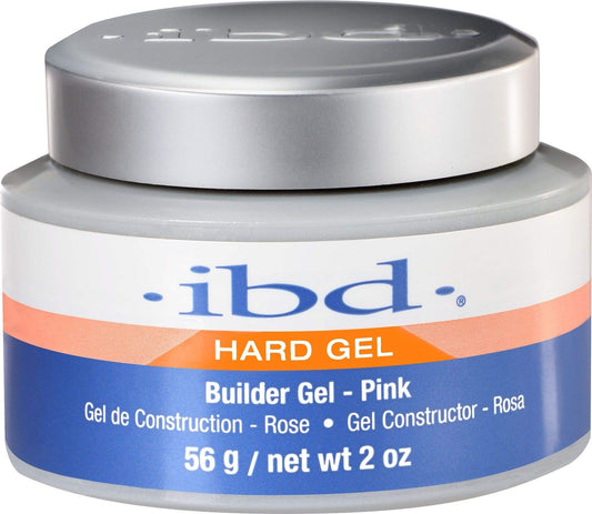 IBD UV Hard Gel Builder Gel, Pink - Nail Builder Gels for Nails Extension, Strengthening & Sculpting, Nail Art Gels, DIY Manicure, 2 oz
