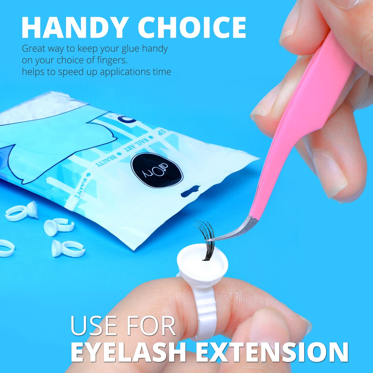 300PCS AliOry Glue Rings for Eyelash Extensions Disposable Rings for Lashes Lovely Shape Lash Fan Blossom Glue Cups Lash Extension Supplies Supplies Beauty & Personal Care Aliory
