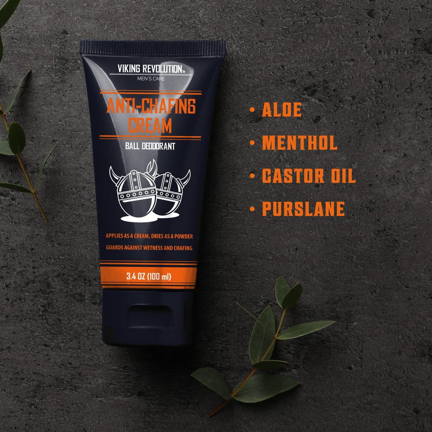 Viking Revolution Balls Deodorant With Aloe Vera and Purslane - Groin and Crotch Anti-Chafing Cream for Men - Quick Drying, Talc-Free Ball Cream 3.4oz Beauty & Personal Care Viking Revolution