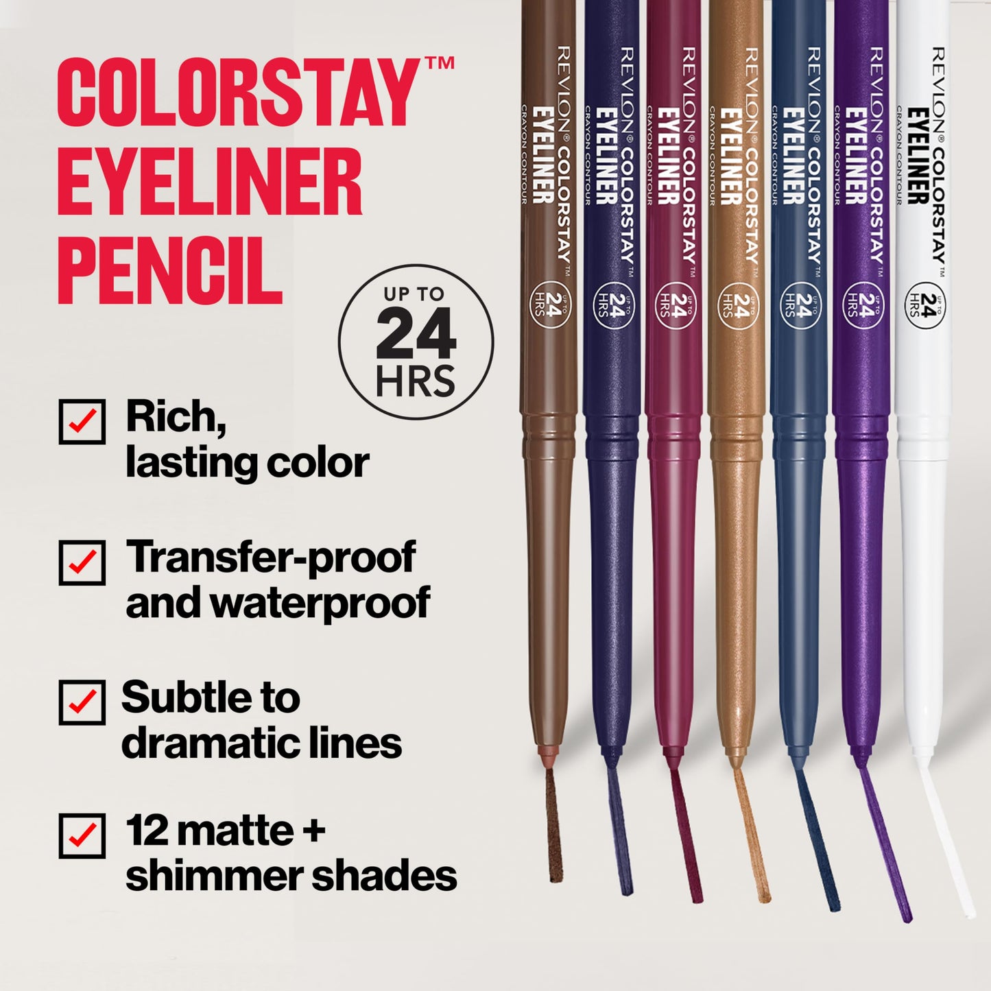 Revlon ColorStay Pencil Waterproof Eyeliner, Smudge-Proof, Eye Makeup with Built-In Sharpener, Stocking Stuffer for Women, 201 Black, 0.01 oz Beauty & Personal Care REVLON