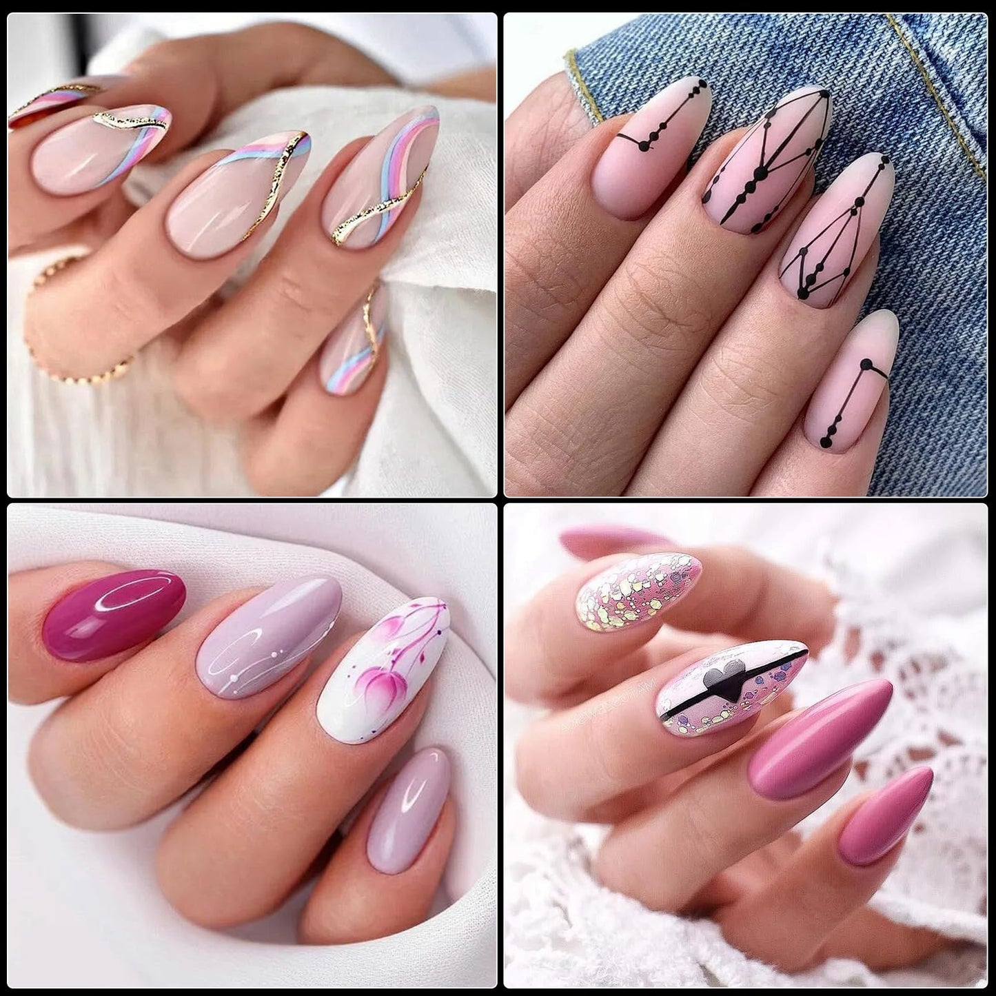 Cycullinyt 550pcs Stiletto Soft Gel Nail Tips, 11 Sizes Long Stiletto Nails Full Cover Acrylic Press on False Nail Tips No Trace for Beginners Beauty & Personal Care Cycullinyt