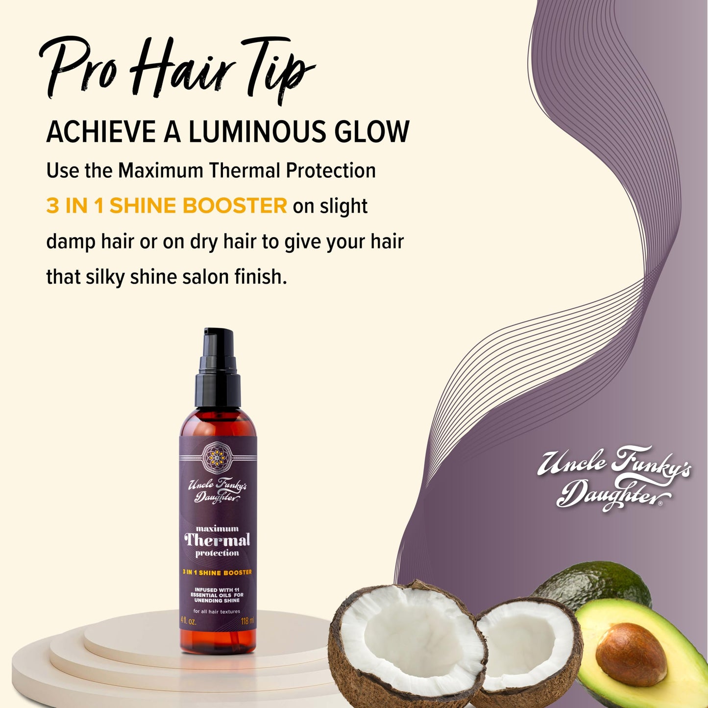 Uncle Funky's Daughter Maximum Thermal Protection 3 In 1 Shine Booster Beauty & Personal Care Uncle Funky's Daughter
