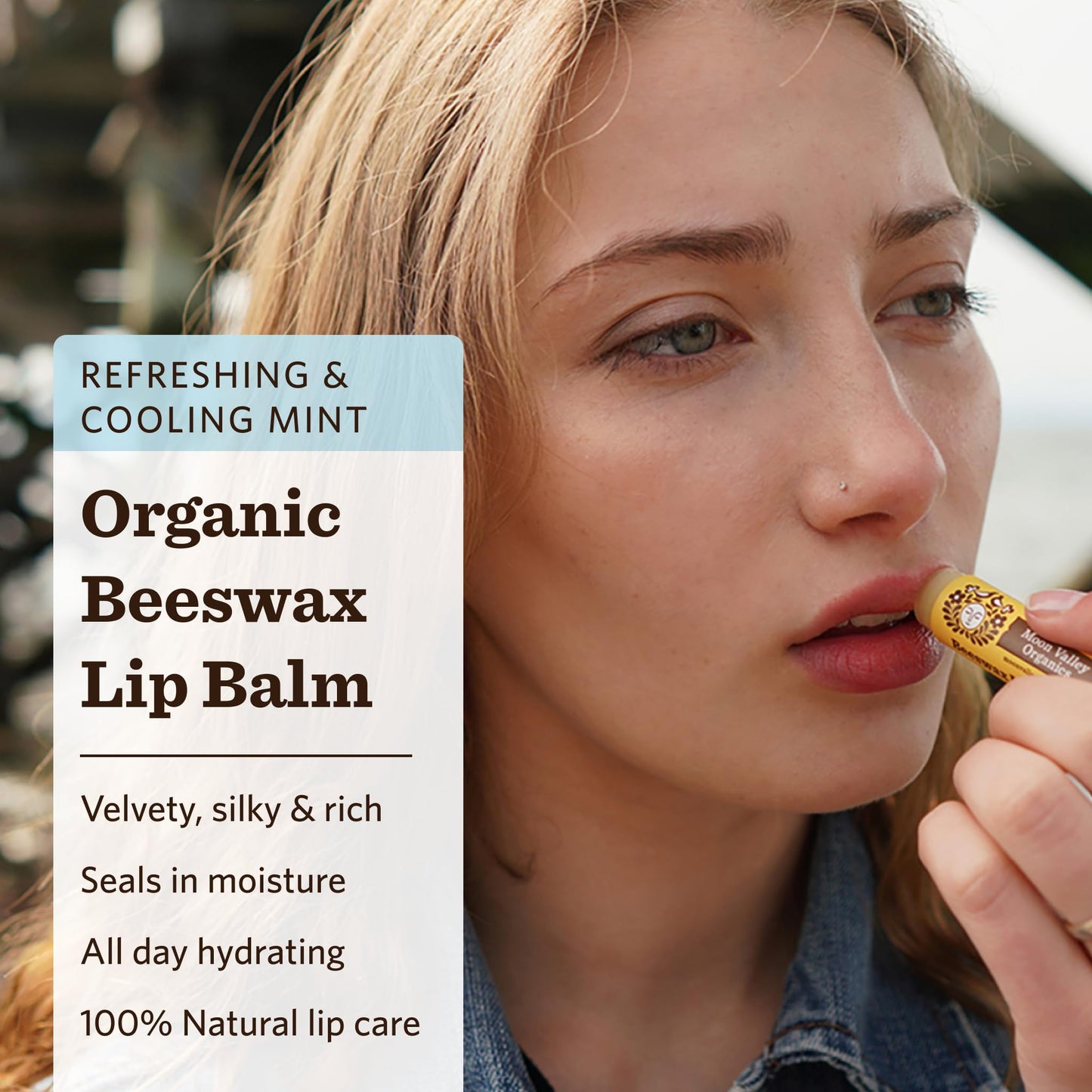 Moon Valley Organics Beeswax Lip Balm for Moisturizing Lips and Cuticles (COOL MINT VANILLA, 6-Pack) Beauty & Personal Care Moon Valley Organics