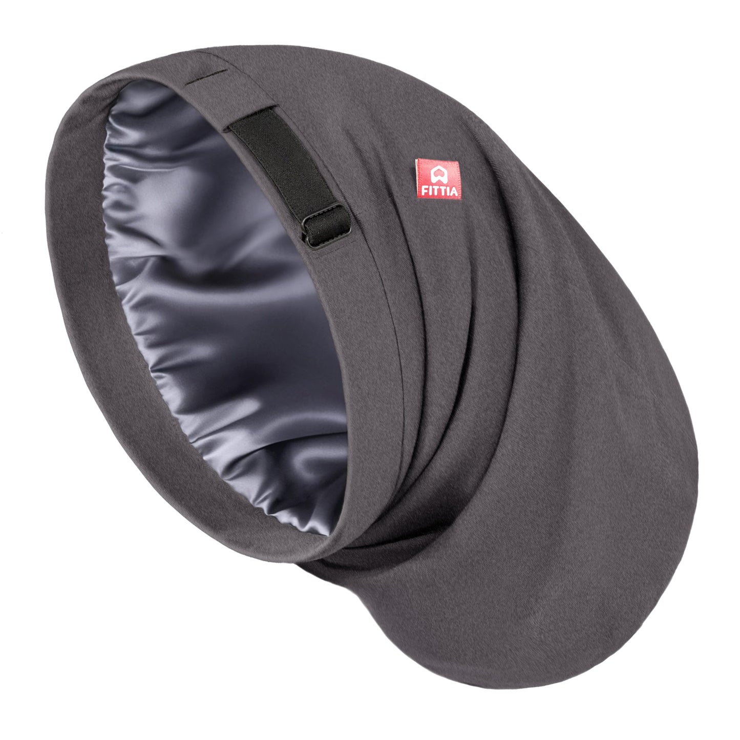 Large Satin Bonnet for Men Sleeping: Loc Cap Dreadlocks for Curly Braids Wave, Silky for Frizzy Hair Smooth, Adjustable No Slip Grey Beauty and Personal Care Fittia Default Title