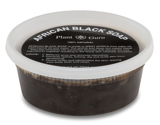 African Black Soap Paste 8 oz. 100% Raw Pure Natural From Ghana. Acne Treatment, Aids Against Eczema & Psoriasis, Dry Skin, Scars and Dark Spots. Beauty & Personal Care Plant Guru
