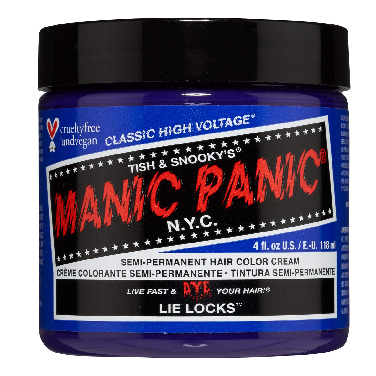 MANIC PANIC Classic Lie Locks Semi Permanent Hair Color - Medium Indigo Purple Hair Dye for Women & Men That Lasts 4-6 Weeks - Vegan, Ammonia Beauty & Personal Care MANIC PANIC