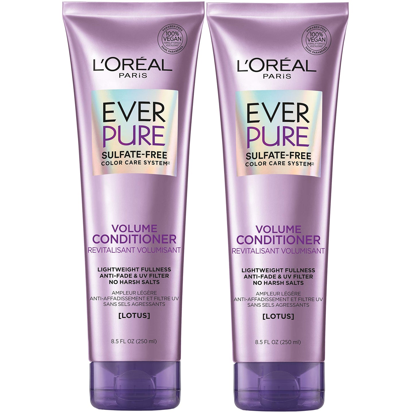 L'Oreal Paris EverPure Volume Sulfate Free Conditioner for Color-Treated Hair, Volume + Shine for Fine, Flat Hair, with Lotus Flower, 2 Count (8.5 Fl Beauty & Personal Care L'Oreal Paris