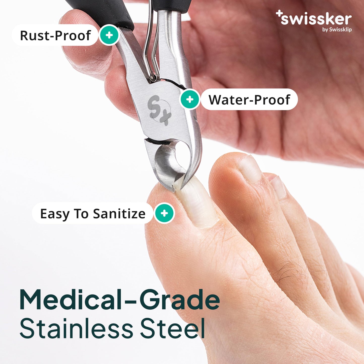 Swissker by Swissklip Heavy Duty Toenail Clippers for Men and Women - Professional Ergonomic Large Toe Nail Cutter & Trimmer for Thick Nails Seniors Beauty and Personal Care Swissklip