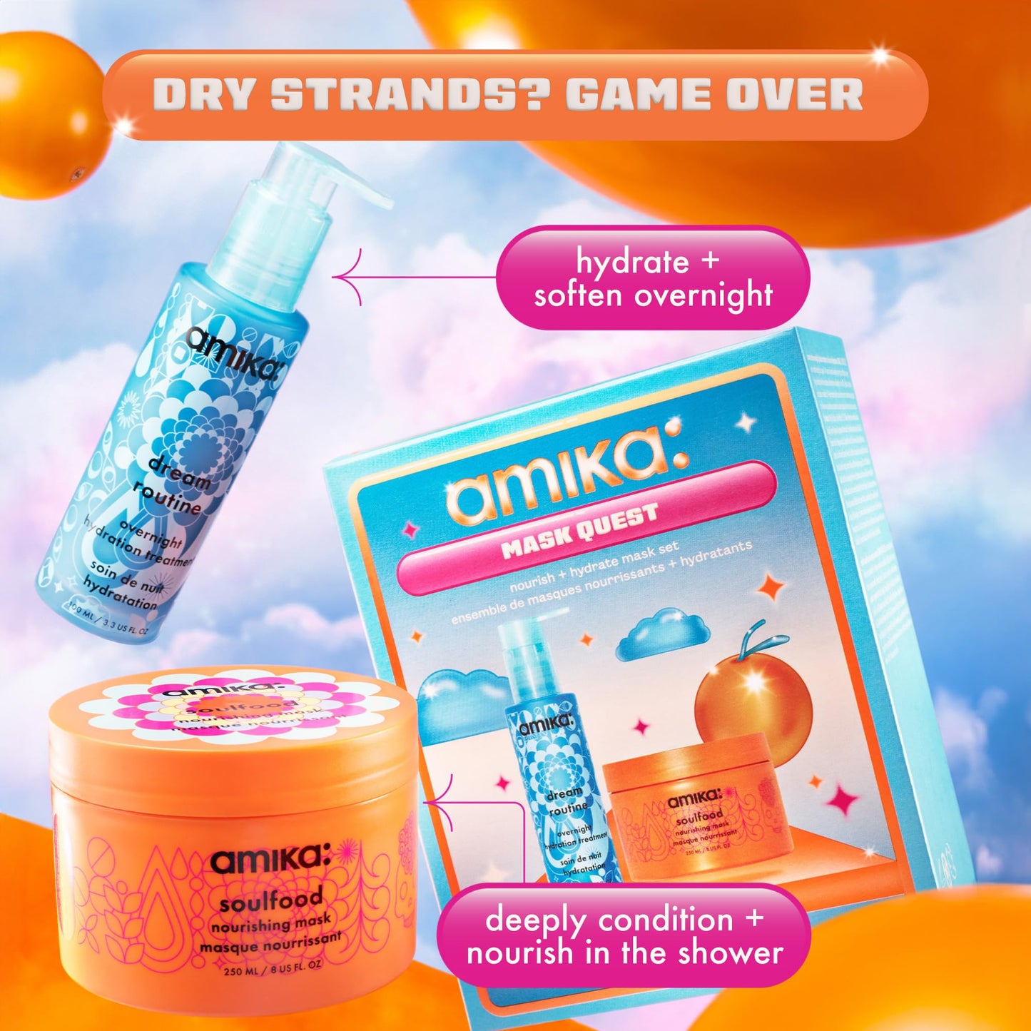 amika mask quest: nourish + hydrate mask set Beauty & Personal Care Amika