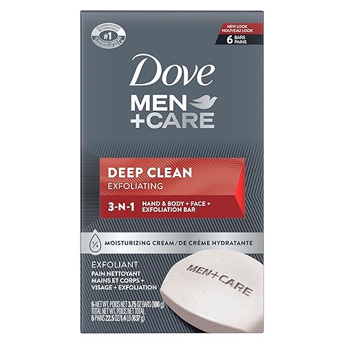 Dove Men + Care Deep Clean Body + Face Bars, Purifying Grains, 3.75 oz, 6 Ct Beauty & Personal Care DOVE MEN + CARE