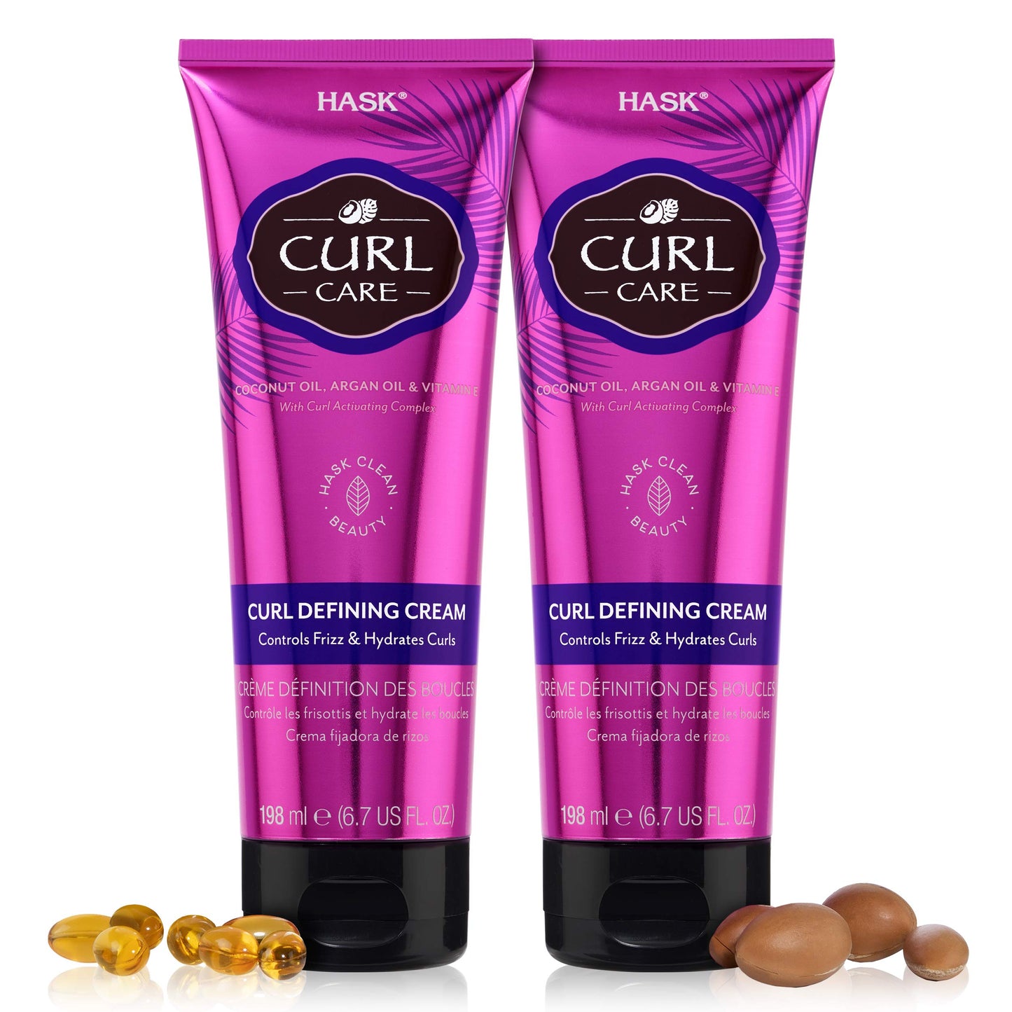HASK Hair Cream - Curl Care Defining Cream 2 Piece Bundle, vegan, cruelty-free, color safe, free from gluten, sulfates, and parabens Beauty & Personal Care HASK