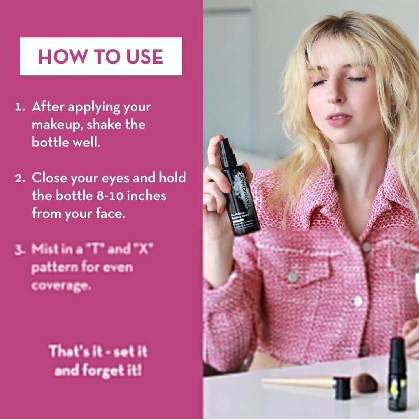 Skindinavia The Makeup Finishing Spray, Bridal Makeup Setting Spray, All-Day Wear, Long-Lasting Up to 16+ Hours, Heat-Resistant & Waterproof, Wedding Beauty & Personal Care SKINDINAVIA