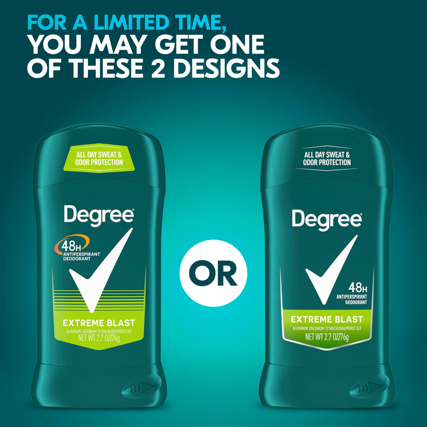 Degree Men Original Protection Antiperspirant Deodorant 48-Hour Sweat and Odor Protection Extreme Blast Antiperspirant For Men 2.7 oz Beauty and Personal Care Degree