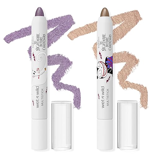 wet n wild Nightmare Before Christmas 2-Piece Multistick Set, Shimmer Finish for Eyes, Lips & Face, Nourishing Cream Formula, Cruelty-Free Beauty & Personal Care wet n wild