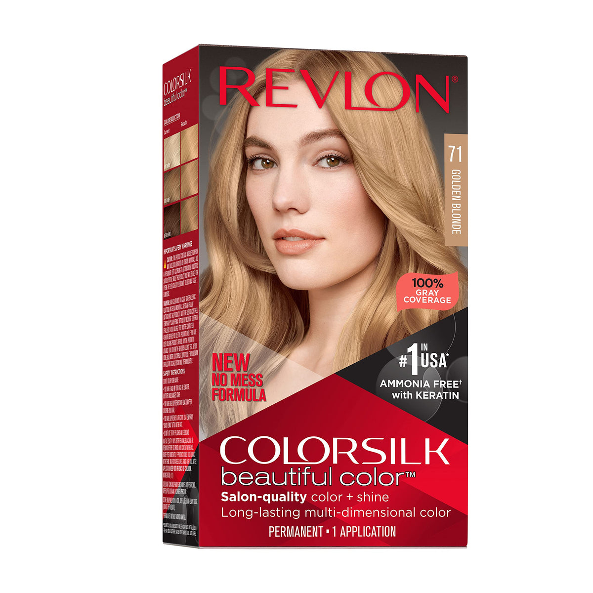 Revlon Colorsilk Beautiful Color Permanent Hair Color, Long-Lasting High-Definition Color, Shine & Silky Softness with 100% Gray Coverage, Ammonia Beauty & Personal Care REVLON