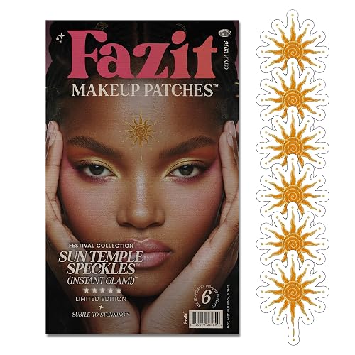 Fazit Makeup Patches - Sun Temple Speckles - Glow Up Make-Up Patches - Cute Glitter Makeup Accessories for Women - Cosmetic Glitter for Face Beauty & Personal Care Fazit