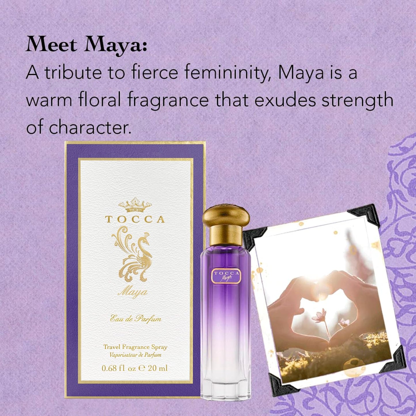 Tocca Women's Perfume, Maya Fragrance, 0.68 oz (20 ml) - Warm Floral, Wild Iris, Blackcurrant, Patchouli Heart - Hand-Finished Bottle Beauty & Personal Care Tocca