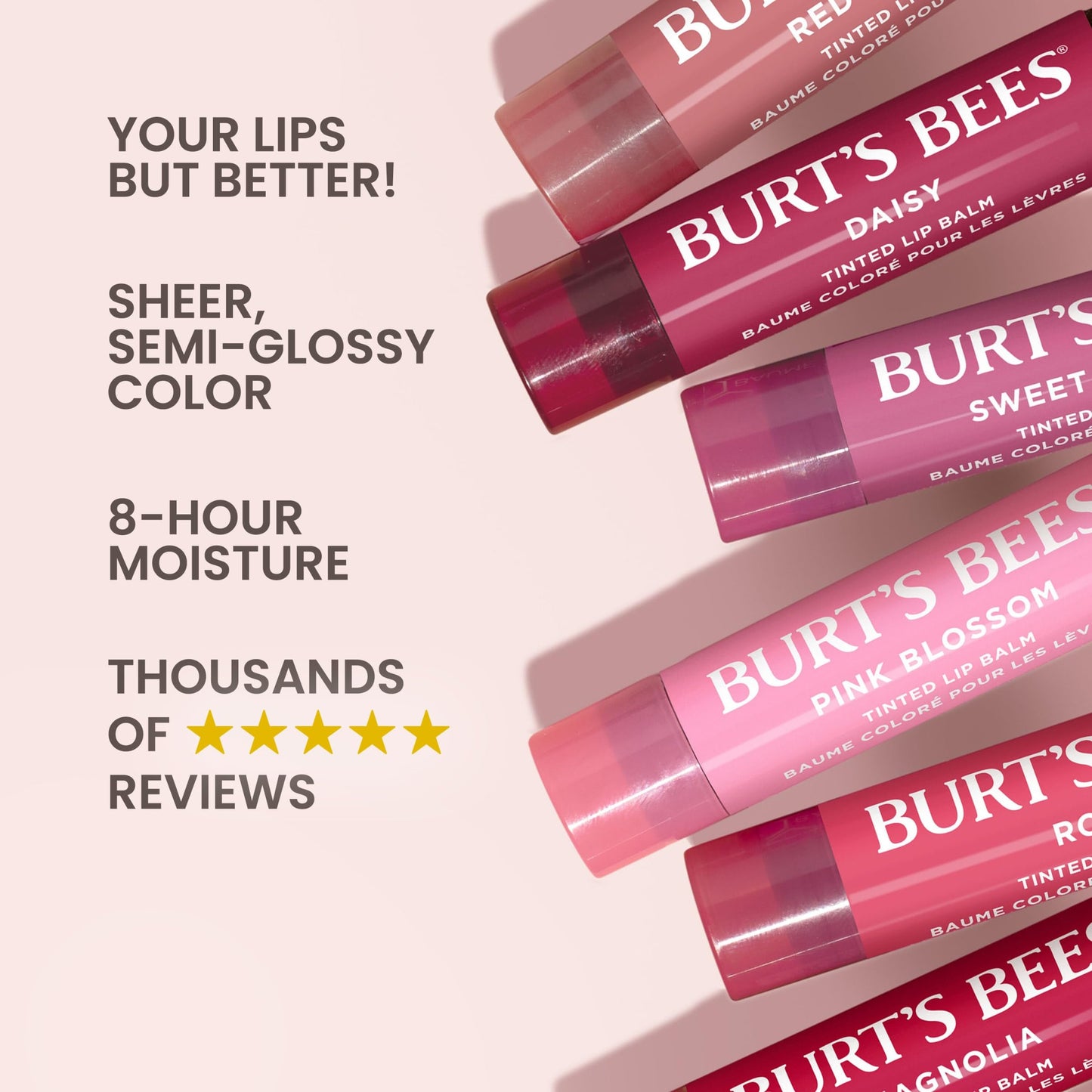 Burt's Bees Lip Tint Balm with Long Lasting 2 in 1 Duo Tinted Balm Formula, Color Infused with Deeply Hydrating Shea Butter for a Natural Looking Beauty and Personal Care Burt's Bees