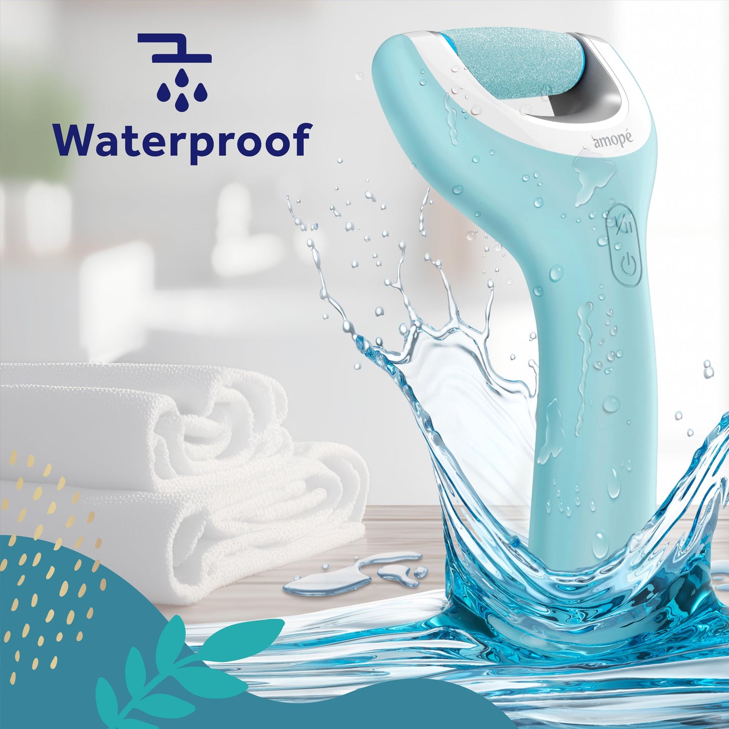 Amope Pedi Perfect Pro Wet & Dry Electric Foot File Callus Remover Kit, Waterproof, Rechargeable, Pedicure Tool for Feet, Removes Hard, Dead Skin Beauty & Personal Care Amope