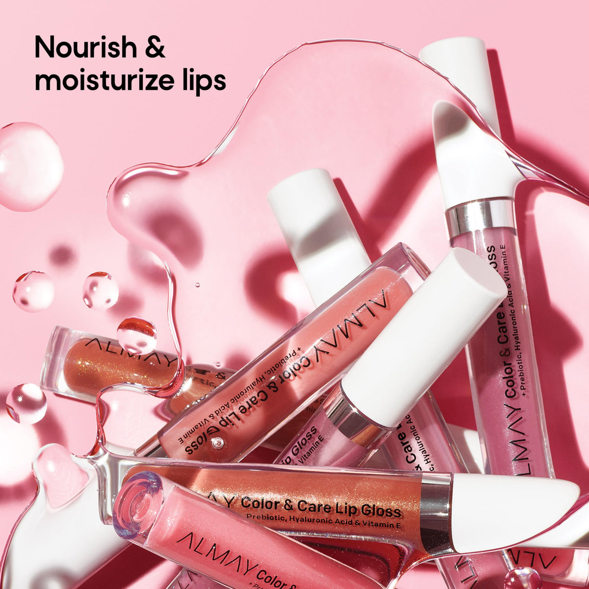 Almay Color & Care Hydrating Lip Gloss, Soft Natural Hues, Prebiotic Complex, Hyaluronic Filling-Sphere Technology, 300 Glitters Gold, 0.1 Fl Oz Beauty & Personal Care Almay