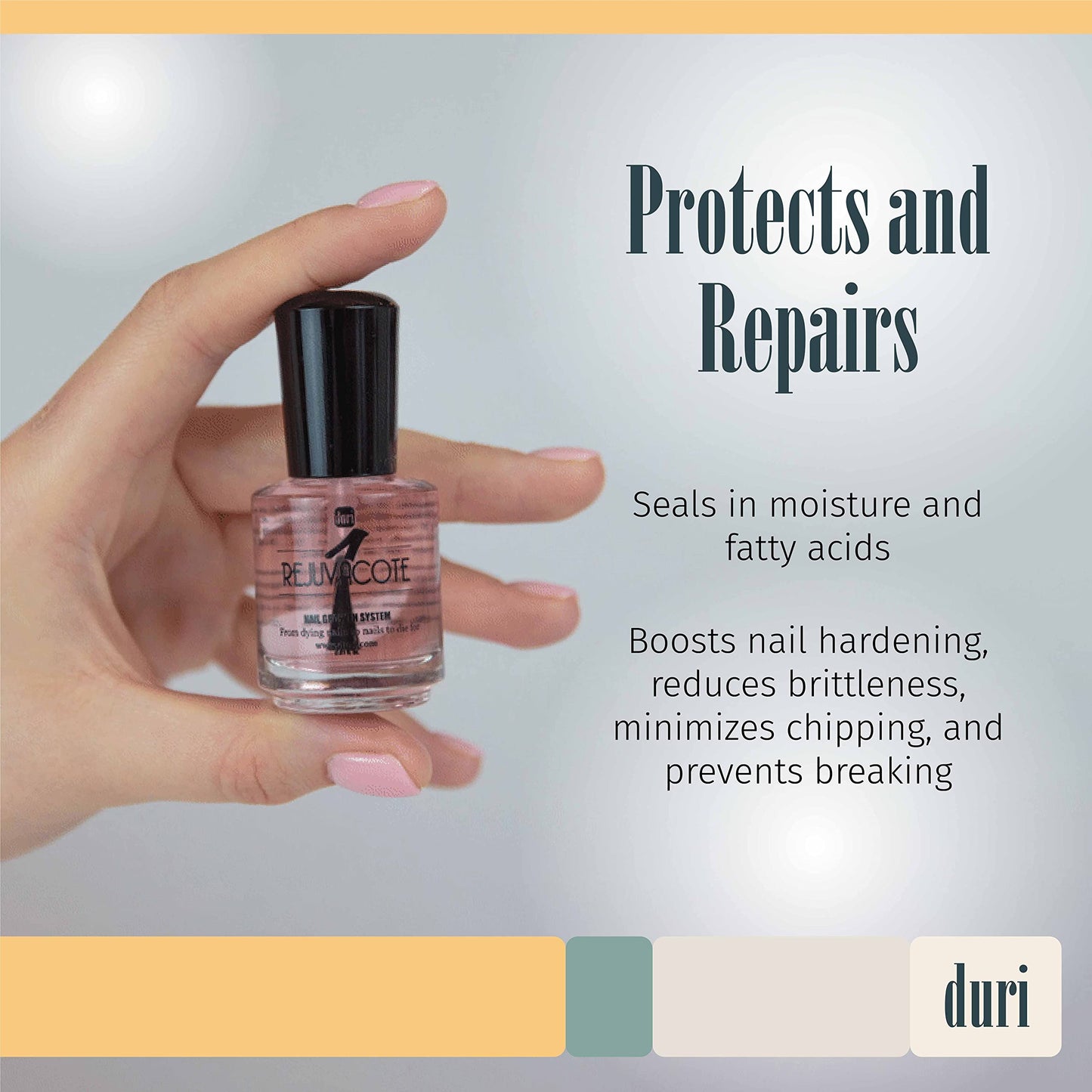 duri Rejuvacote 1 Nail Strengthener, Maximum Effect Formula, For brittle, weak, or post-damage nails (Pack of 3-0.45 fl. oz. each) Beauty & Personal Care duri