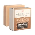 Sandalwood Luxury Bar Soap for Face & Body - Skin Soothing, Gentle Cleansing, Moisturizing & Nourishing. Shea Butter & Natural Oils. Cold Process Beauty & Personal Care Majestic Lather