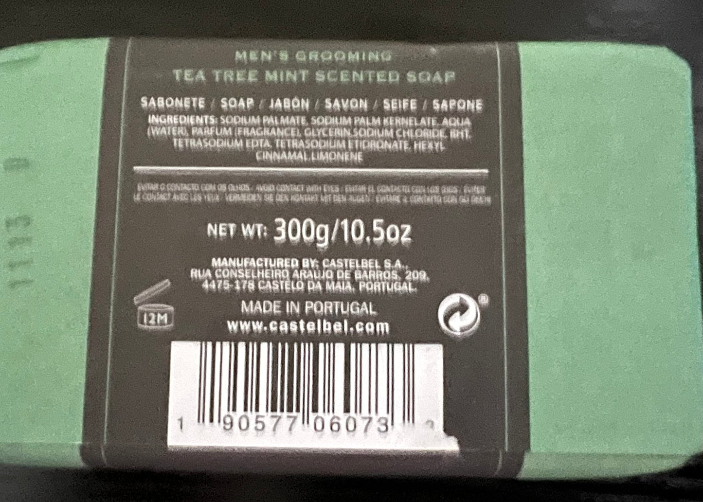 Castelbel Porto Men's Grooming Tea Tree Mint Luxury Scented Soap - 10.5oz Beauty & Personal Care Castelbel Porto